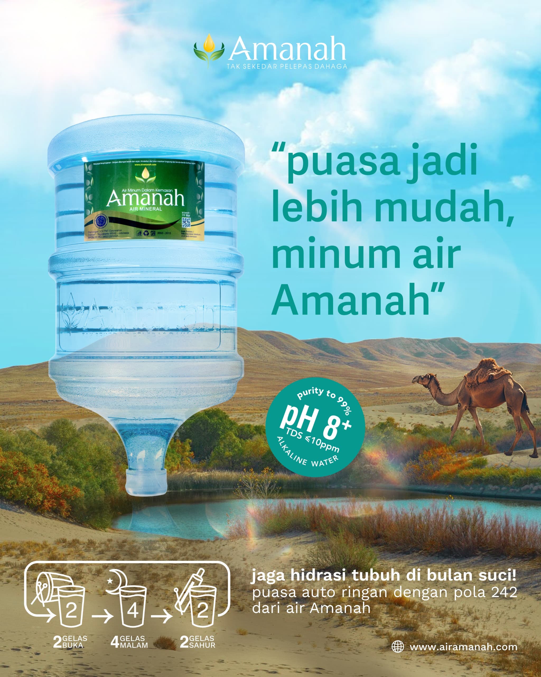 Tips Minum Air Amanah agar Tetap Bugar di Bulan Puasa